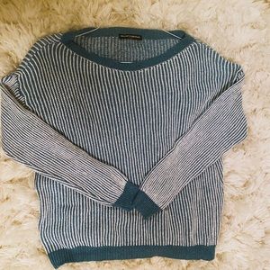 Brandy Melville Blue and White Striped Sweater